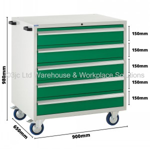 Euroslide Storage Cabinet Mobile 5 Drawers